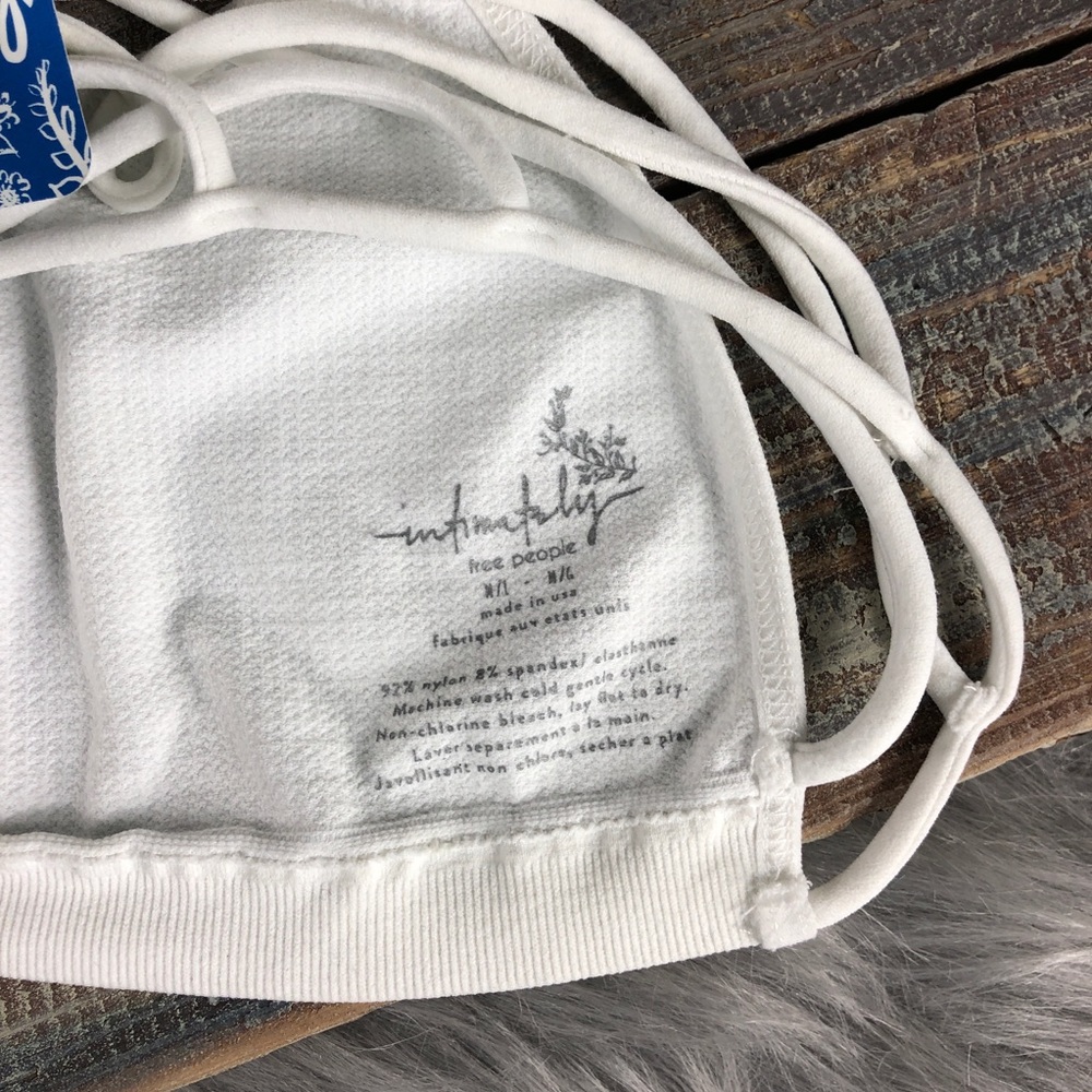 Free People White Strappy Back Bralette NWT Sz M/L - Picture 6 of 8